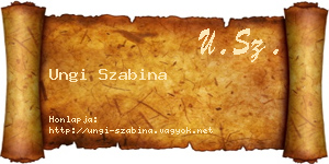 Ungi Szabina névjegykártya